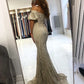 Lace Mermaid Prom Dresses Ruffles Sleeves