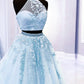 Two Piece Prom Dresses Ball Gown Appliques Beaded