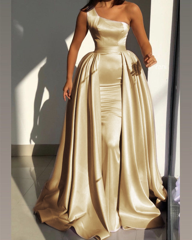 Champagne Mermaid Prom Dresses 2021