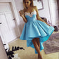 High Low Prom Dresses Sweetheart Embroidery