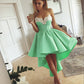 High Low Prom Dresses Sweetheart Embroidery