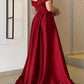 Split Satin Off The Shoulder Evening Gown