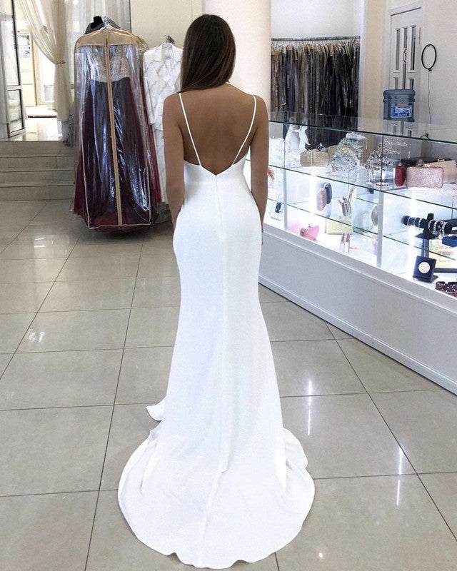 Long Sexy Mermaid Prom Dresses V Neck Split