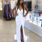 Long Sexy Mermaid Prom Dresses V Neck Split