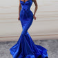 Mermaid Satin Straps Evening Dress Bow Sashes