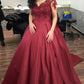 Elegant Prom Ball Gown Dresses Lace V Neck