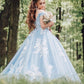 Ball Gown Prom Dresses Off The Shoulder Lace Embroidery