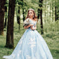 Ball Gown Prom Dresses Off The Shoulder Lace Embroidery