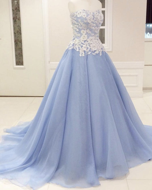 Lace Sweetheart Corset Tulle Prom Ball Gown Dresses