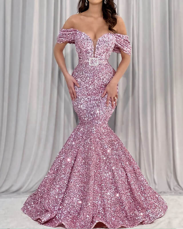 Mermaid Dusty Pink Prom Dress