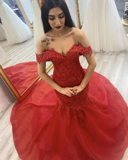 Red Mermaid Prom Dresses 2021