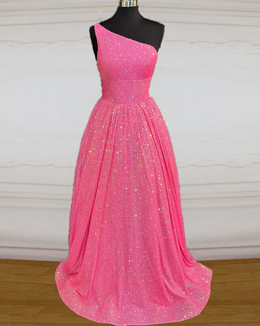 Hot Pink Prom Dresses Sequin