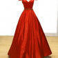 Ball Gown Orange Satin Prom Dresses Off Shoulder