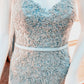 Mermaid Seafoam Blue Lace Prom Dress