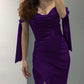 Mermaid Dark Purple Slit Dress