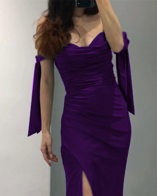 Mermaid Dark Purple Slit Dress