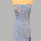 Strapless Mermaid Light Blue Sequin Dress