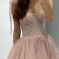 Pink Sweetheart Corset Midi Tulle Dress