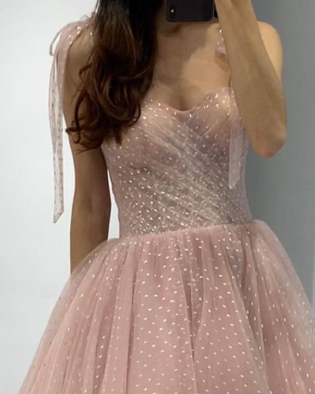 Baby Pink Tulle Prom Dress Sweetheart Corset – Lisposa