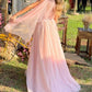 Pink Tulle One Shoulder Split Corset Dress