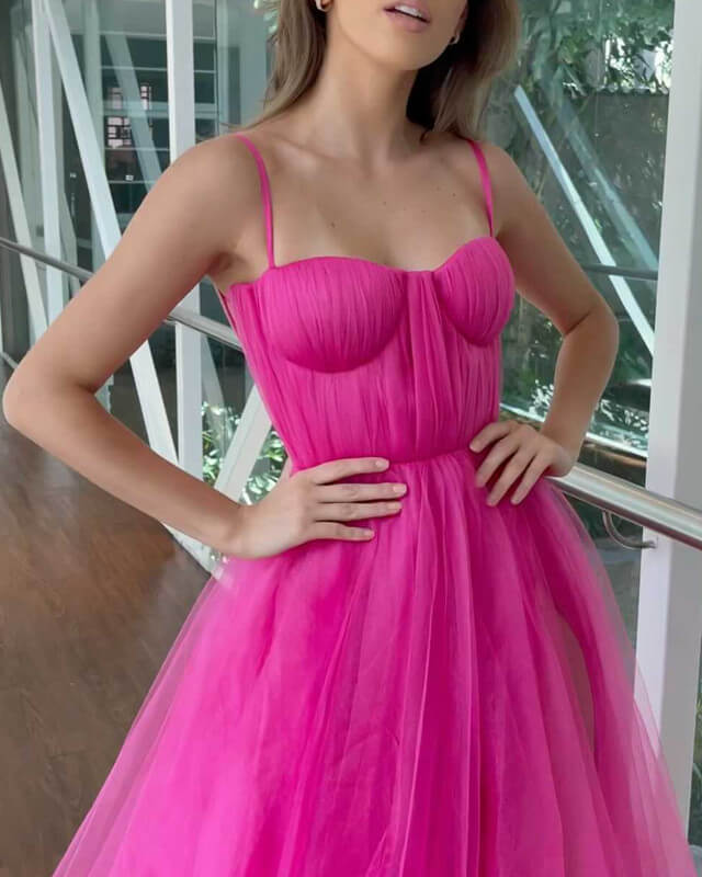 Hot Pink Tulle Corset Dress