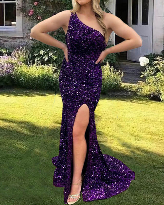Mermaid Purple Sequin Dress