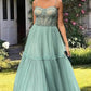 Sage Tulle Sweetheart Corset Dress
