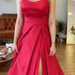 A-line Strapless Satin Split Gown