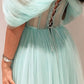 A-line Off Shoulder Tulle Corset Back Dress