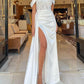 White Bodice Corset Mermaid Split Dress