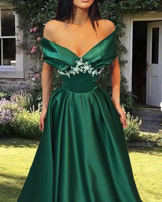 Dark Green Ball Gown Dress