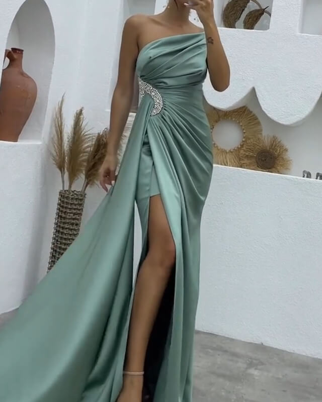 Mermaid Sage Green Formal Gown
