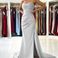 Silver Strapless Prom Dress