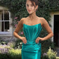 Mermaid Jade Satin Strapless Dress