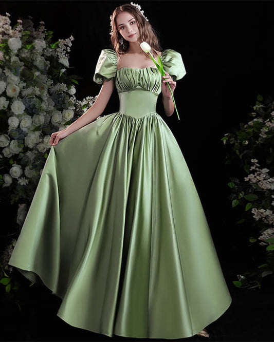 Light Green Satin Formal Dress
