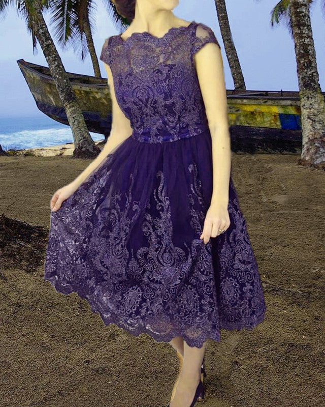 Purple Lace Bridesmaid Dresses