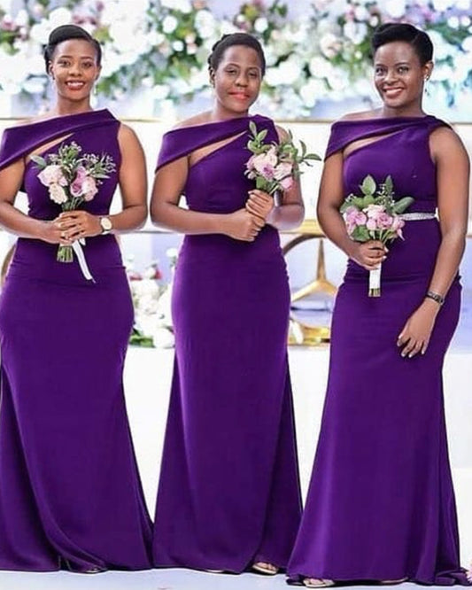 Mermaid Bridesmaid Dresses With Asymmetrical Neck