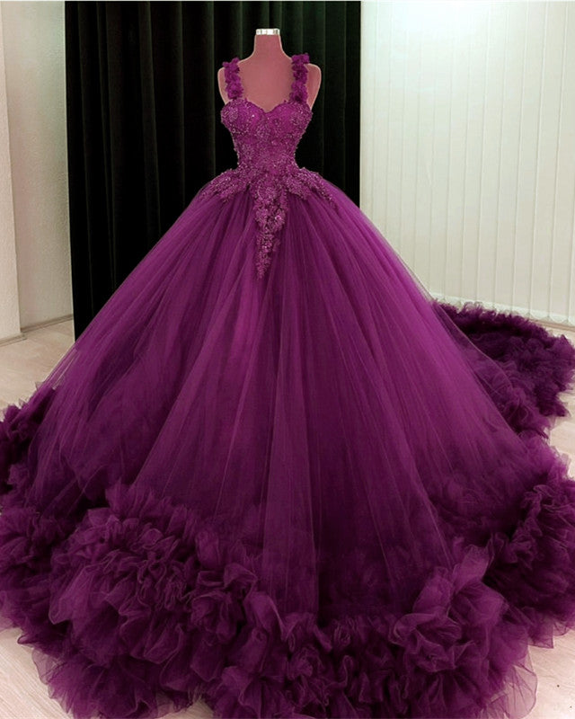 Purple Wedding Dress Sweetheart Ball Gown