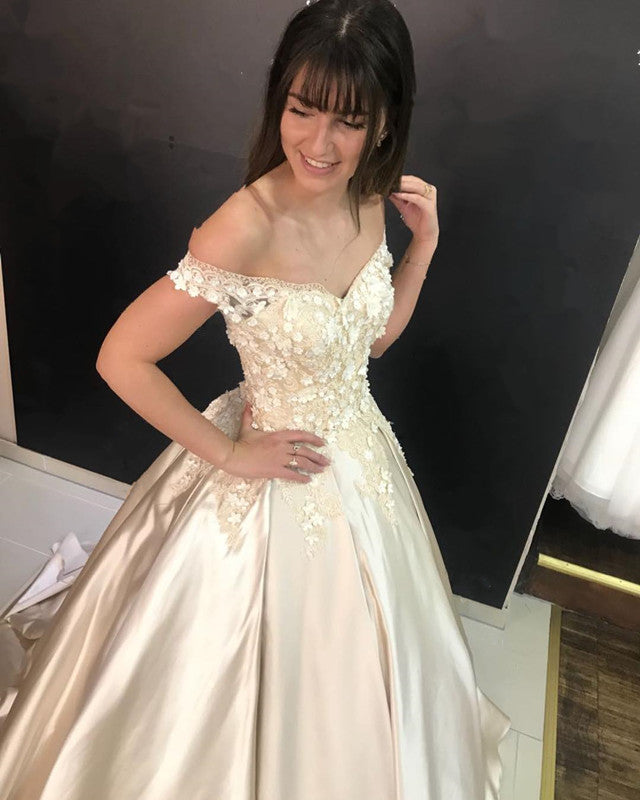 Satin Ball Gown Champagne