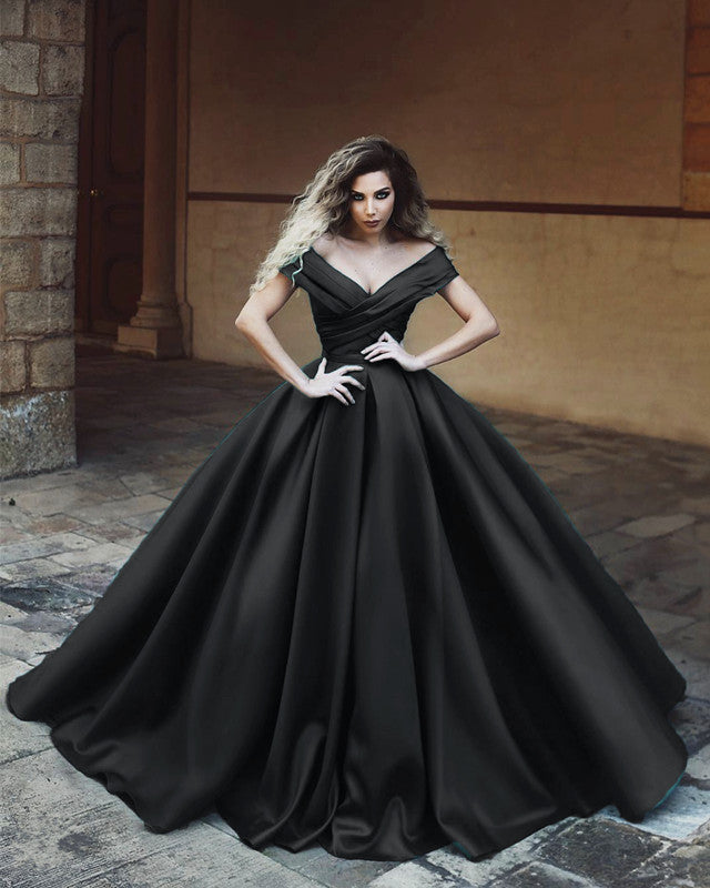Quinceanera Dresses Satin Ball Gown Off Shoulder – Lisposa
