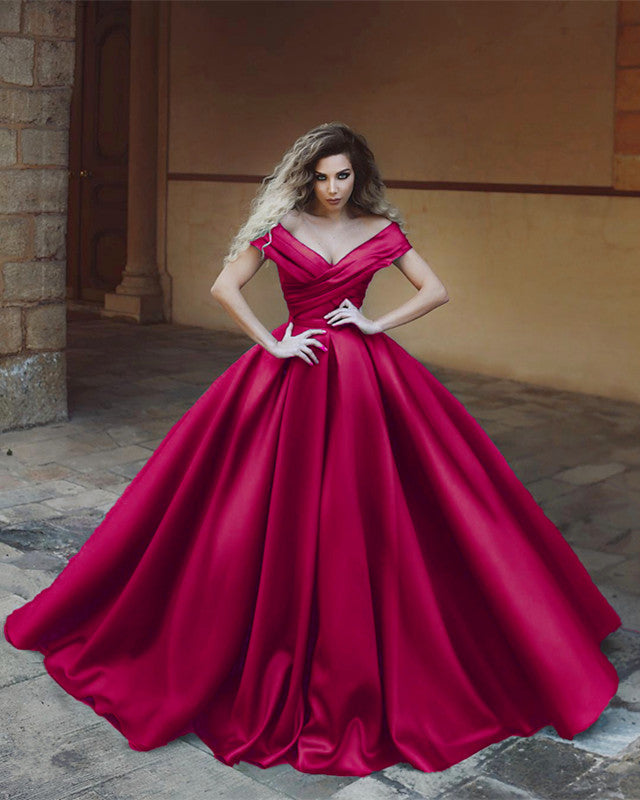 Quinceanera Dresses Satin Ball Gown Off Shoulder
