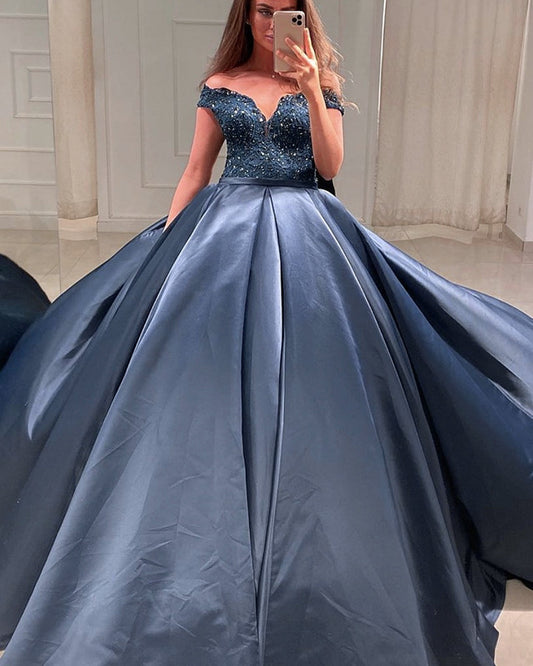 Steel Blue Quinceanera Dresses