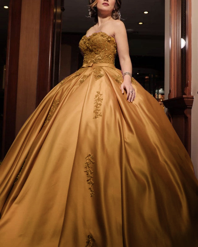 Gold Quinceanera Dresses 2021