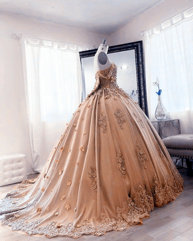 Champagne Quinceanera Dresses Ball Gown