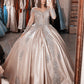 Ball Gown Quinceanera Dresses Long Sleeves Lace Appliques