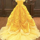 Off The Shoulder Taffeta Ball Gown Quinceanera Dresses Yellow
