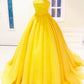 Pleated Tulle Bow Back Ball Gown Dresses Strapless