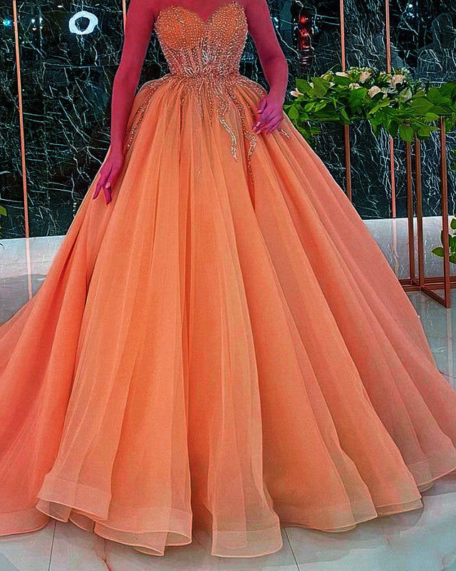 Ball Gown Sweetheart Ruffles Quinceanera Dresses Beaded Corset – Lisposa