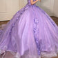 Dusty Pink Tulle Quinceanera Dresses Embroidery Ball Gown