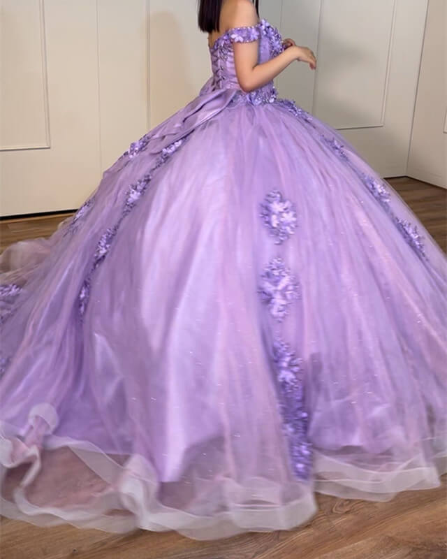 Dusty Pink Tulle Quinceanera Dresses Embroidery Ball Gown